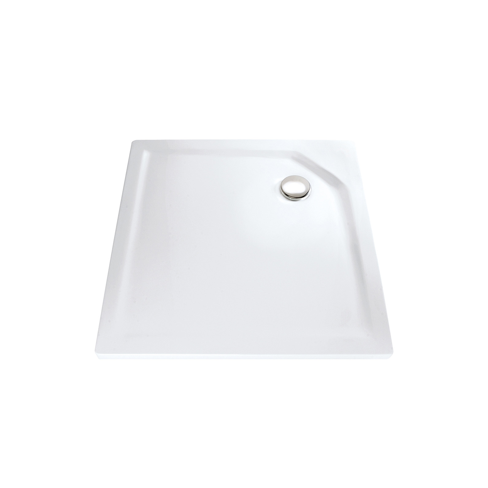 Square super flat with point drain